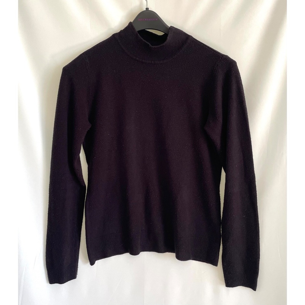 Napa Valley Women's Sweater Black Medium Mock Turtle Neck Long Sleeves Staple